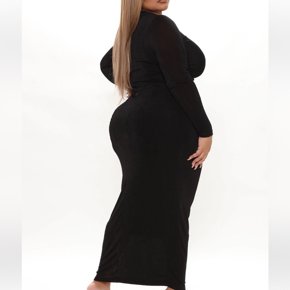 BLACK SLINKY MOCK NECK MAXI SIZE 3X - Picture 3 of 3